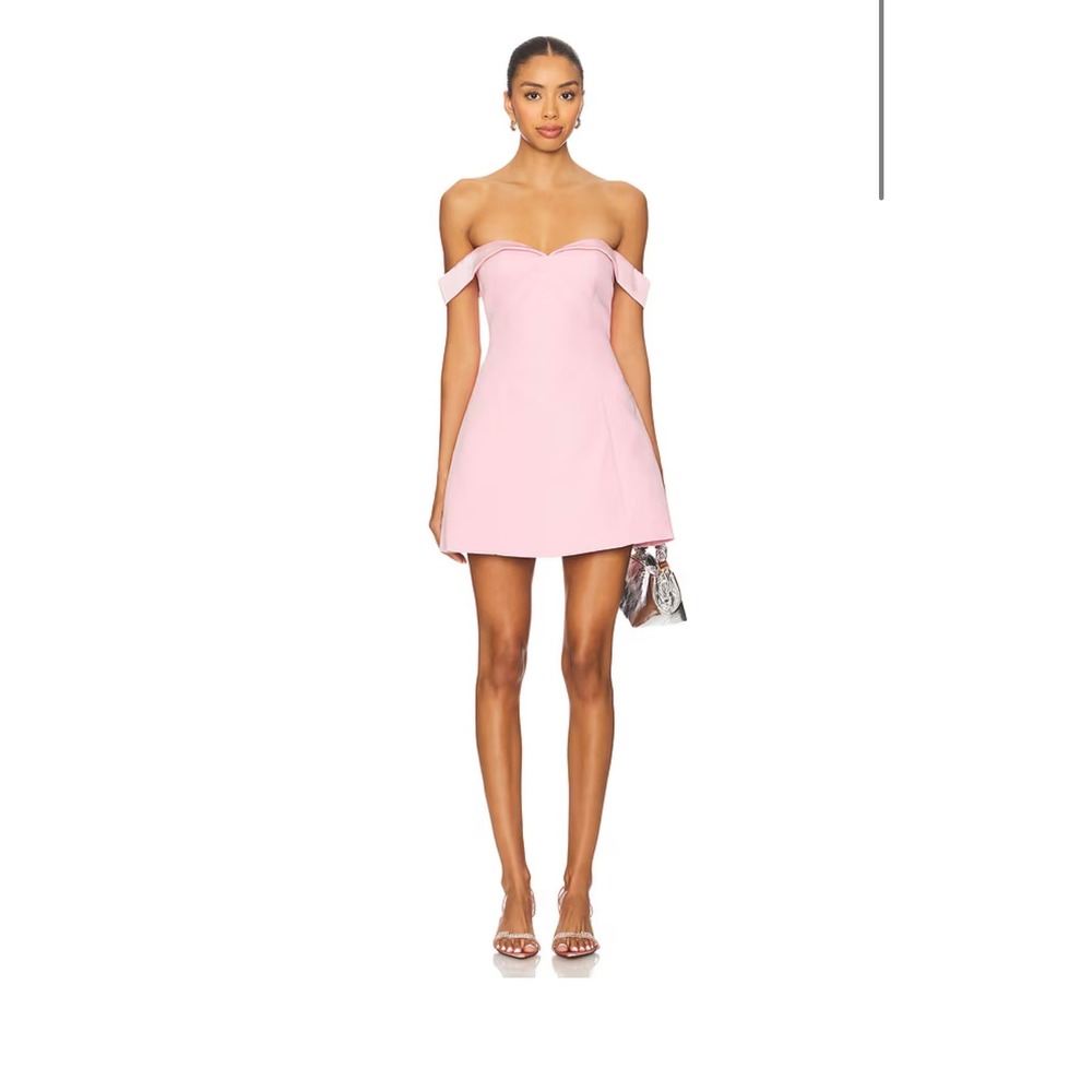 Runaway The Label Ebony Mini Dress Musk Pink Off Shoulder Sweetheart Size M NEW